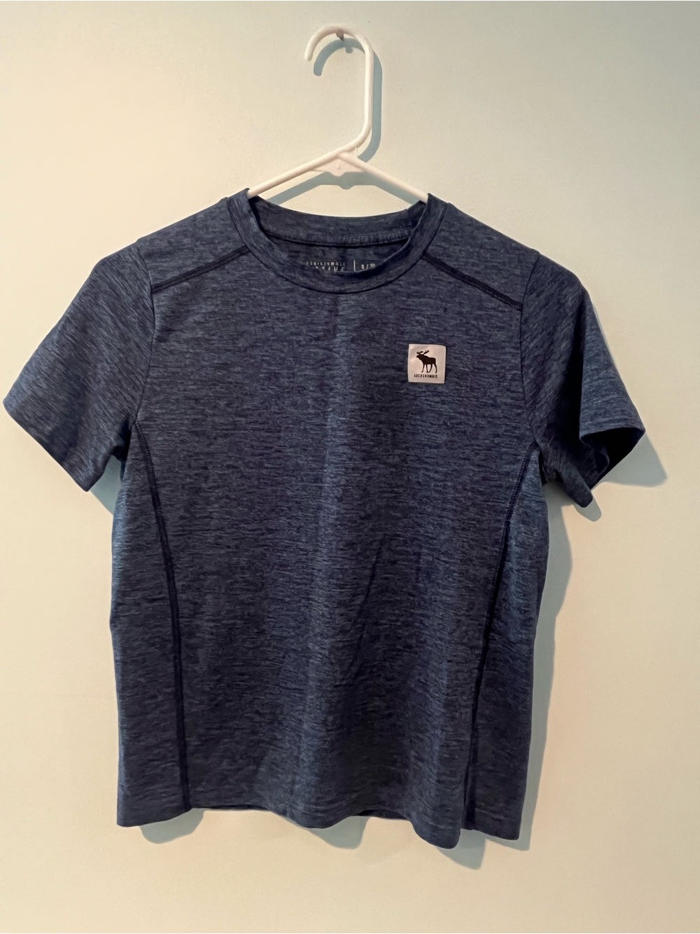 Abercrombie & Fitch Boys Active Tee Navy Heather Super Soft Breathable Size 9/10